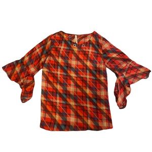 NY Collection Plaid women’s Top